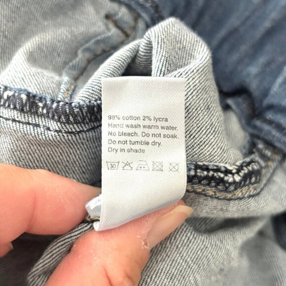 Bevy Flog Ronit Denim Blue Jean Pull-On Pants Button Fly Women’s Size 24 - Picture 9 of 9